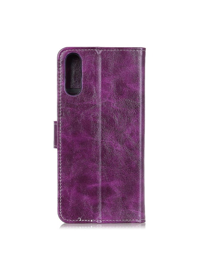 HuHa For Sony Xperia Ace II Retro Crazy Horse Texture Horizontal Flip Leather Case with Holder & Card Slots & Photo Frame & Wallet(Purple)  - Image 3