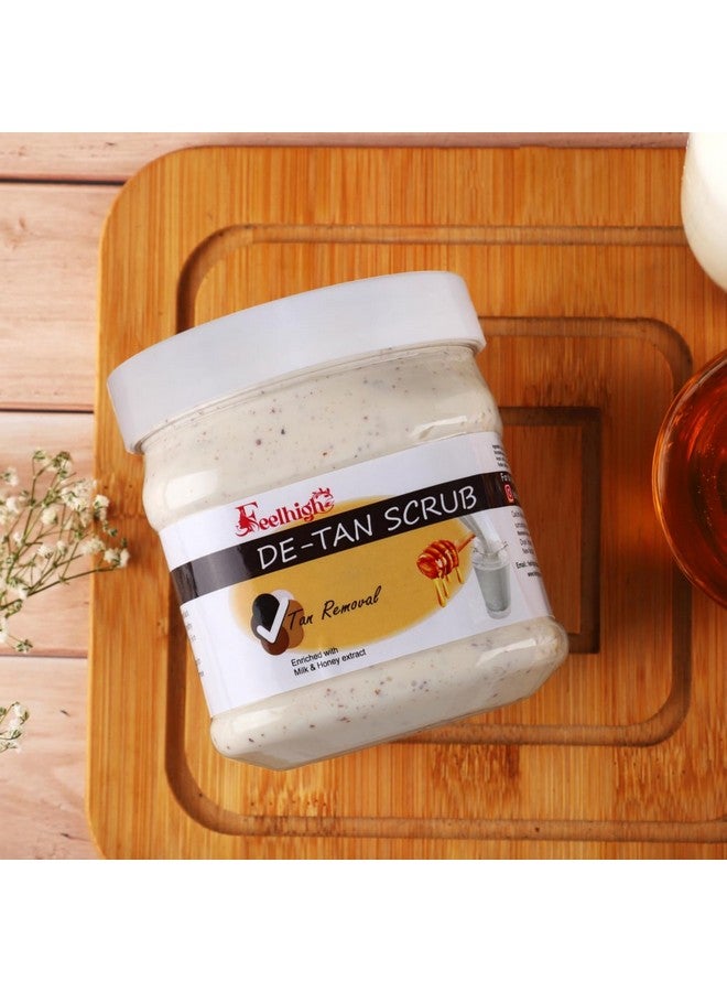 Feelhigh Combo De Tan Tan Removal Face Scrub 500ml Enriched with Milk and Honey Extract And Aloe Vera Scrub 500ml Enriched with Aloe Vera Extract 500ml Pack 2 Man and woman Facial Kit Scrubs - Image 4