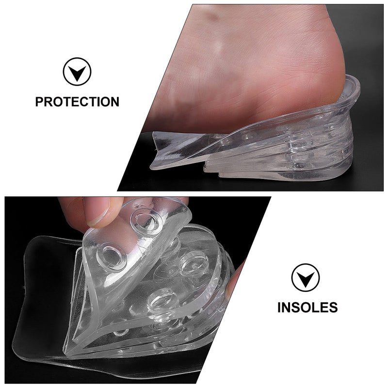 1Pair Invisible Heighten Insole Shockproof Insole Heel Lift Insert Transparent - Image 5