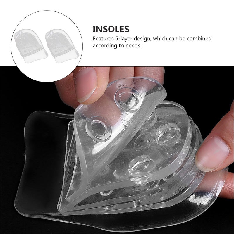 1Pair Invisible Heighten Insole Shockproof Insole Heel Lift Insert Transparent - Image 4
