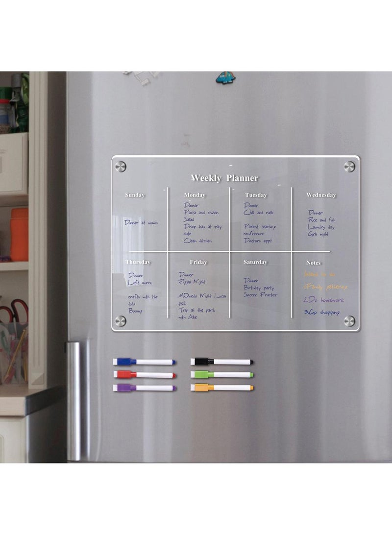 Magnetic Transparent Acrylic Week Plan Memo Message Board Erasable Magnetic Refrigerator Sticker - Image 4