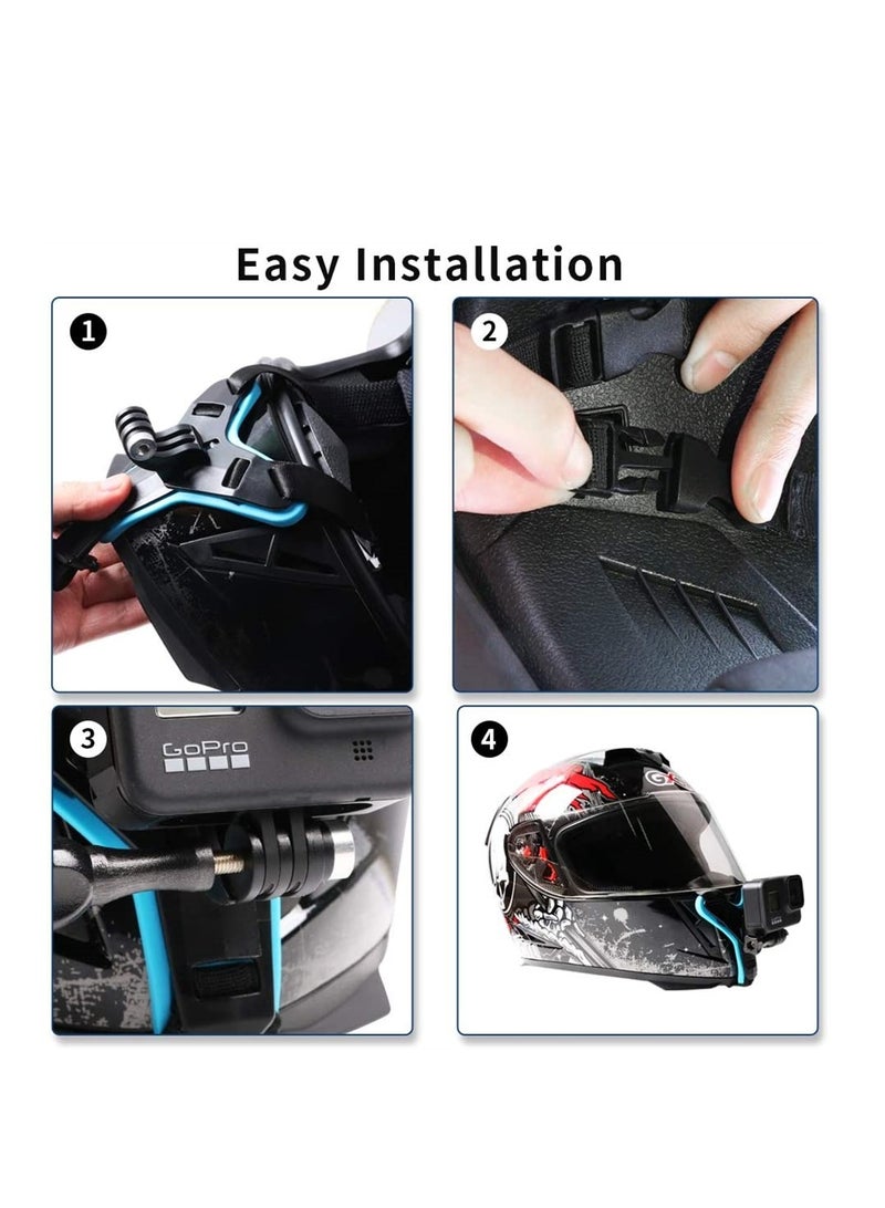 AROAQ Helmet Mount for GoPro, Motor Bike Cycle Helmet Chin Mount Strap Stand Action Camera Accessories Compatible with GoPro Hero 11 10 9 8 7 6 5 4 3 - Image 3