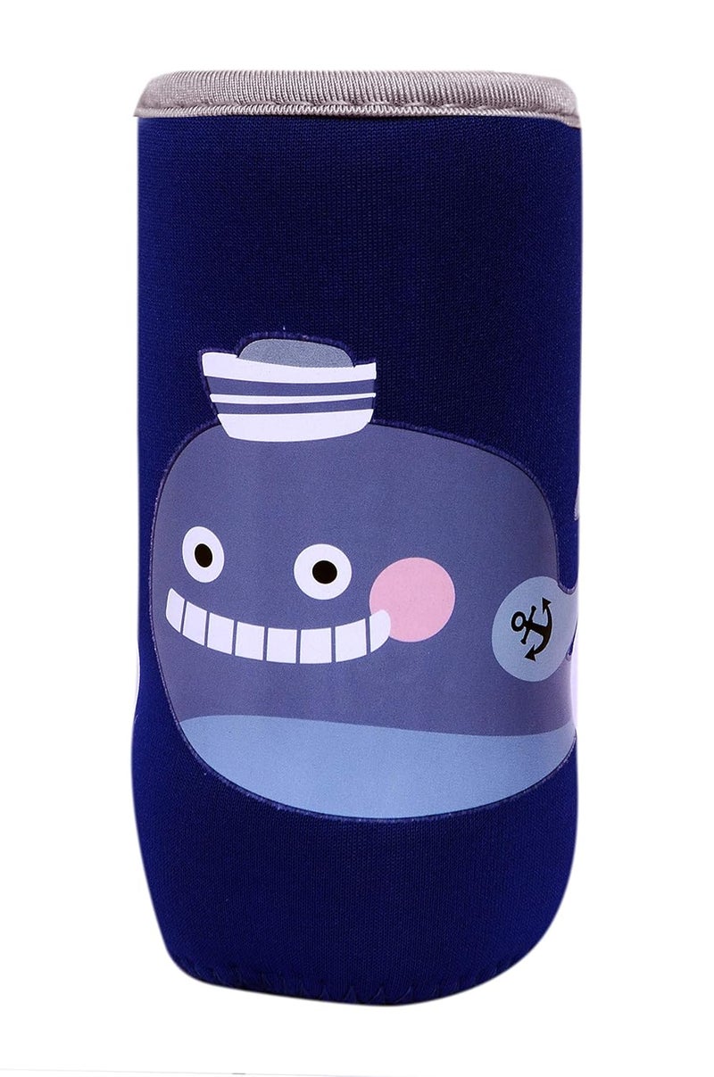 Alya The Cheeky Kidzz Soft Reusable Baby Feeding Bottle Cover Sleeve Animal Printed Suitable for 120ml 150ml 220ml 240ml Feeding Slim Neck Milk Feeder Bottles(Pack of 1)(Blue Whale) - Image 4