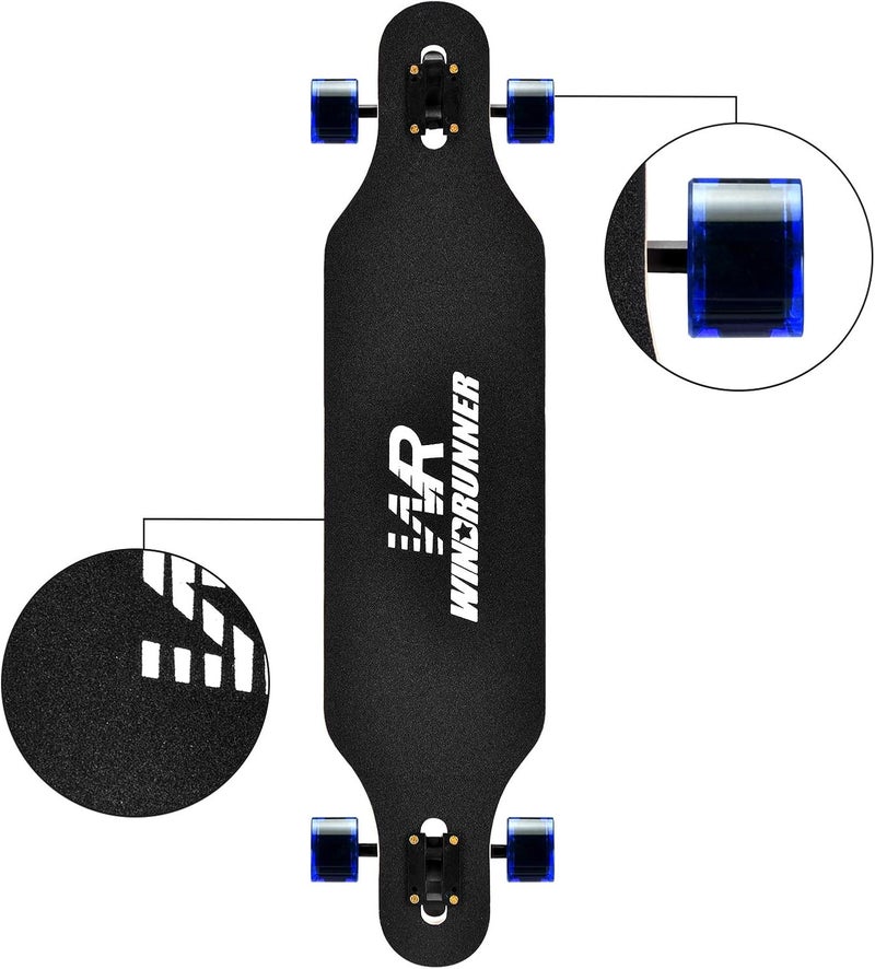Windrunner 41inch Freeride Longboard Skateboard,8-Ply Natural Maple Drop Through Freestyle Complete Skateboard Cruiser Pintail for Cruising,Carving,Free-Style and Downhill with T-Tool - Image 2