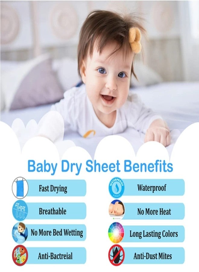 First Kick Instadry Anti-Piling Fleece Extra Absorbent Quick Dry Sheet for Baby, Baby Bed Protector, Waterproof Baby Sheet, Small Size 70x50cm, Pack of 1, Sky Blue - Image 3