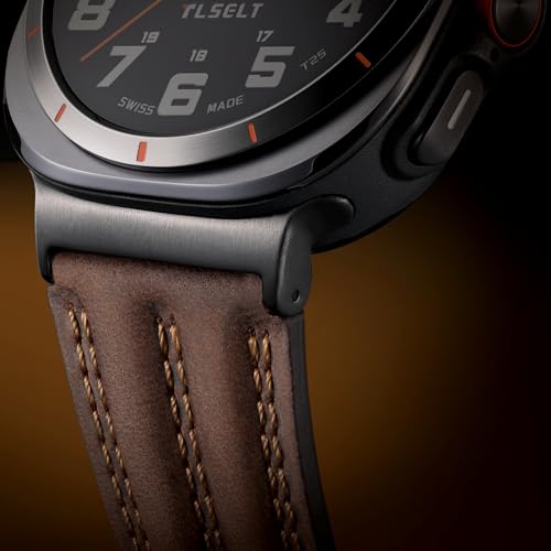 Tlselt Leather Band Compatible with Samsung Galaxy Watch Ultra 47mm(2025/2024), Genuine Leather Rugged Durable Classic Vintage Handcrafted Outdoor Business Travel Gift Samsung Watch Strap for Men - Image 2