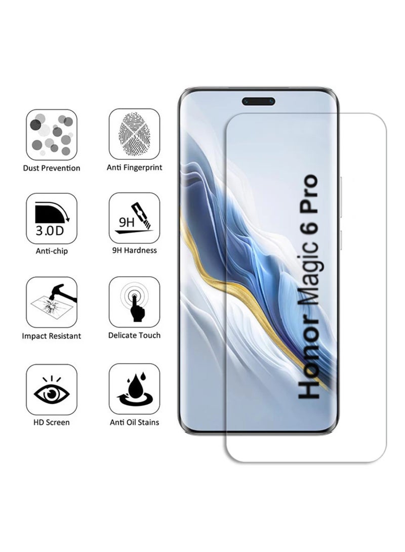 Honor Magic 6 Pro Screen Protector – UV Liquid Glue Full Screen Edge to Edge Tempered Glass Screen Protector, High Transparency, Delicate Touch, Anti-Explosion, Smooth Arc Edges. - Image 3