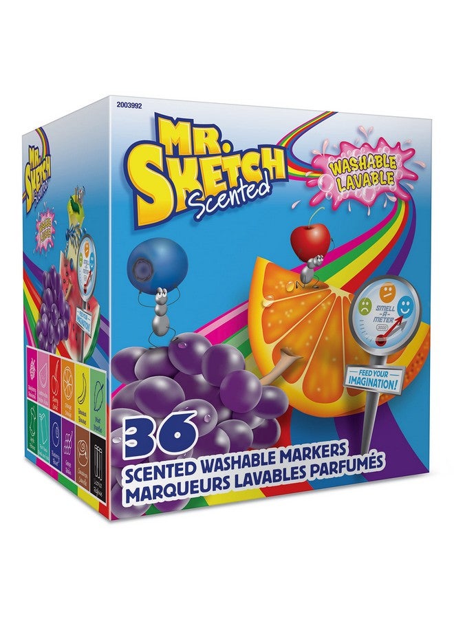 مستر.سكيتش أقلام تحديد معطرة قابلة للغسل، رأس مشطوف، ألوان متنوعة، عدد 36 - Image 1