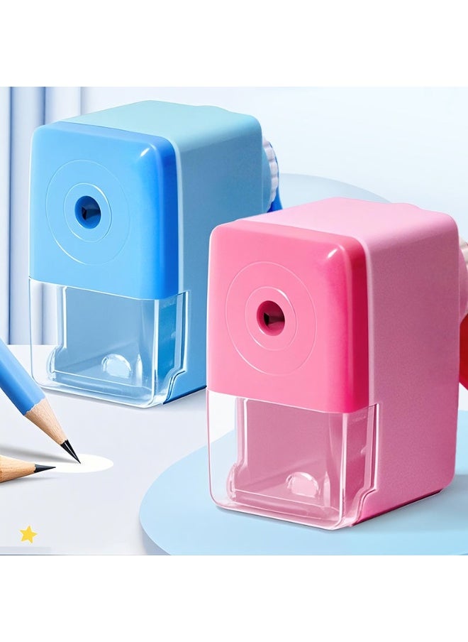 Generic Middle East noon E-commerce Hot Sale - Portable Pencil Sharpener for Students - Creative Cartoon Design - Dual Hole Adjustment for Thickness - Easy Pencil Sharpening - Large Capacity Transparent Shavings Box - Eco-friendly Material - Essential School Stationery  - Image 5