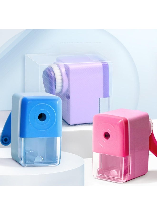 Generic Middle East noon E-commerce Hot Sale - Portable Pencil Sharpener for Students - Creative Cartoon Design - Dual Hole Adjustment for Thickness - Easy Pencil Sharpening - Large Capacity Transparent Shavings Box - Eco-friendly Material - Essential School Stationery  - Image 4
