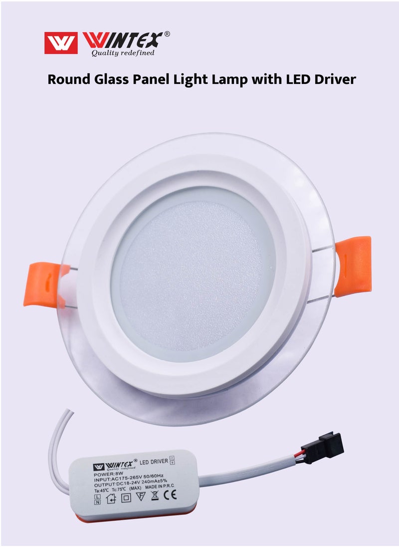 WINTEX Crystal Glass Edge Round Circle LED Recessed Flat Panel Downlight is a modern lighting solution designed for indoor use. with its included LED driver.        This downlight is perfect for any smart ceiling decor with its included LED driver.