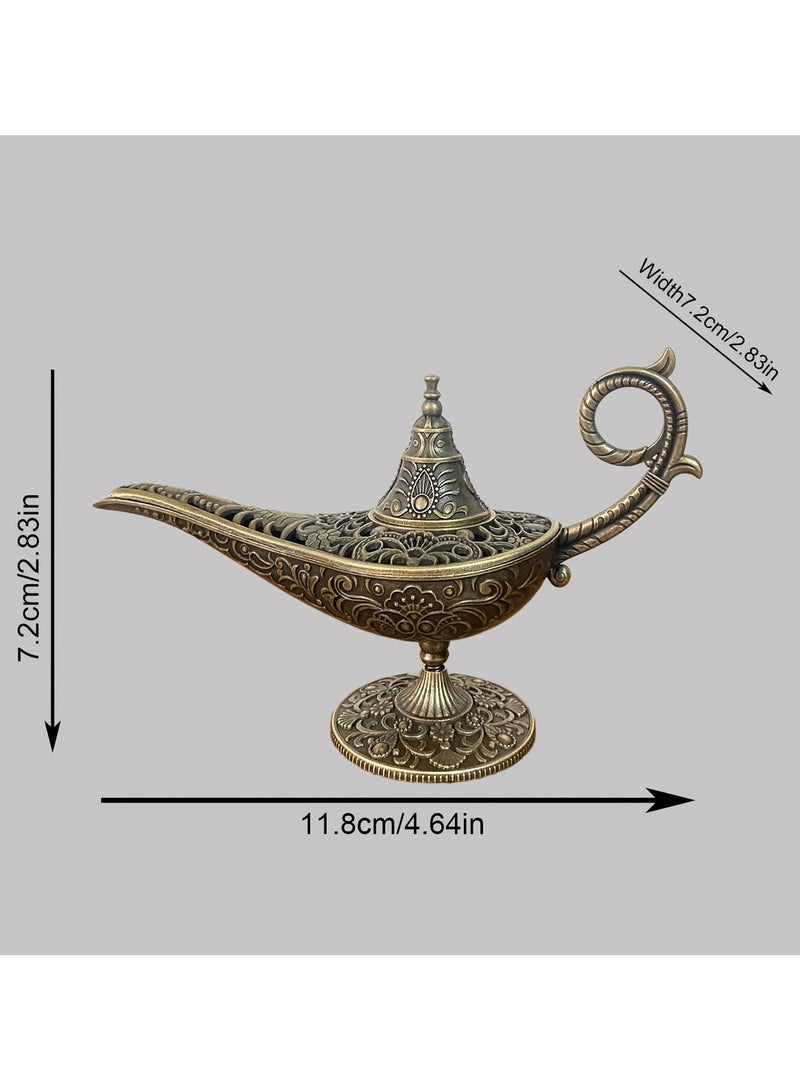 مبخرة مصباح علاء الدين السحري، حامل معدني عتيق للعلاج بالروائح العطرية، للبخور التبتي واللبان، مع تنقية الهواء، لتعطير المنزل في الأعياد - Image 4