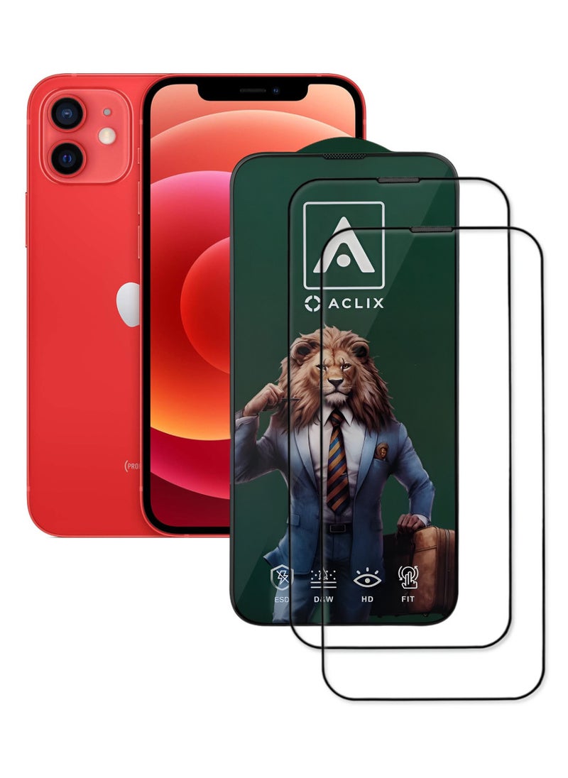 ACLIX 2 Pieces Antistatic ESD Dustproof Premium Quality High Definition Tempered Glass Screen Protector Designed For  iPhone 12 - Image 1