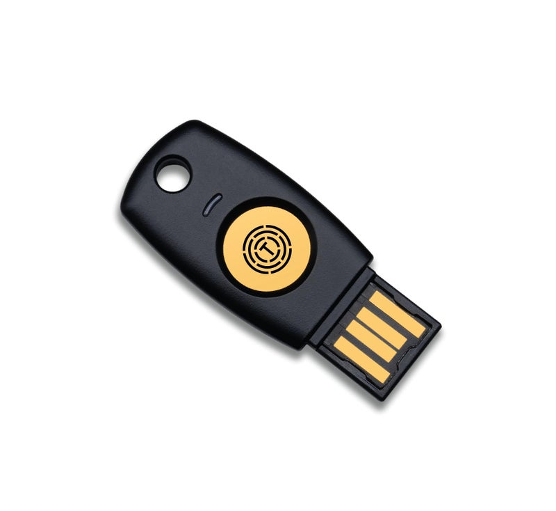 مفتاح أمان FIDO2 U2F لكلمة المرور ولمصادقة العاملين الثنائية (2FA)، مفتاح USB مع رقم تعريف شخصي + لمسة (غير بيومتري) من نوع USB-A طراز T110 - Image 1