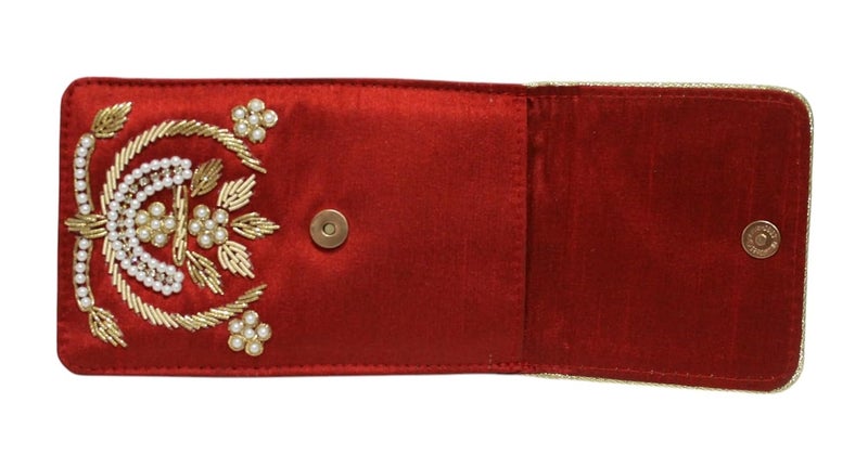 MILAN'S CREATION Exclusive Mobile Pouch Zardozi Hand Embroidery With Waist Clip Hook & Sling Chain (removable) | Ladies Women’s Handbag Wallet Sling Purse | Party Wedding Festival Giveaways Gift | - Image 5