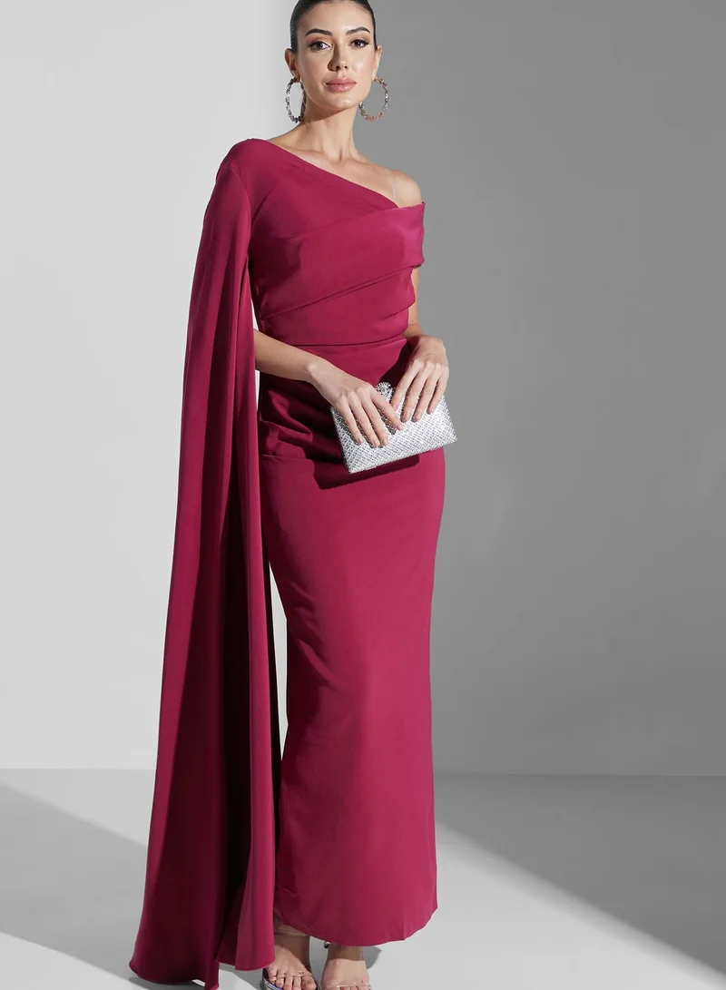 Iyra One Shoulder Ruched Detail Dress