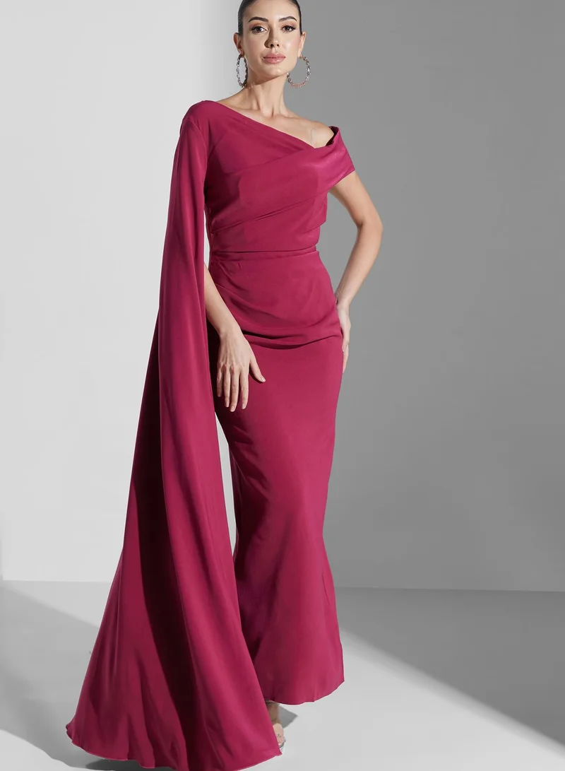 Iyra One Shoulder Ruched Detail Dress