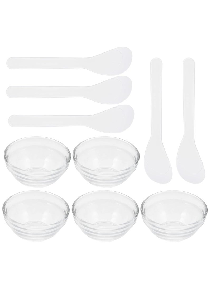 Beaupretty Beaupretty 1 Set Facial Masks Mixing Stirring Bowl with 5 Brushes Sticks Bowls Mixing Stick SPA Cosmetic Beauty Tool 