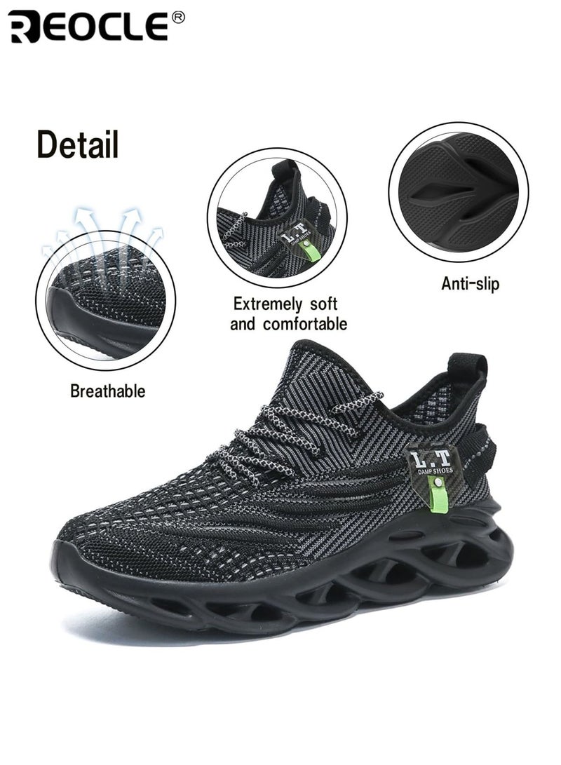 REOCLE Men's Running Shoes with Shock Absorption Non-Slip Grip Breathable Athletic Sneaker with Cushioned Casual Wear Fitness Footwear Shoes For Jogging Walking - Image 4