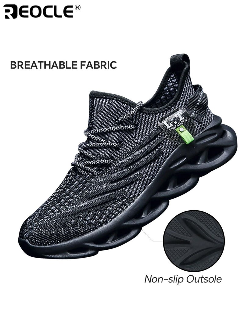 REOCLE Men's Running Shoes with Shock Absorption Non-Slip Grip Breathable Athletic Sneaker with Cushioned Casual Wear Fitness Footwear Shoes For Jogging Walking - Image 3