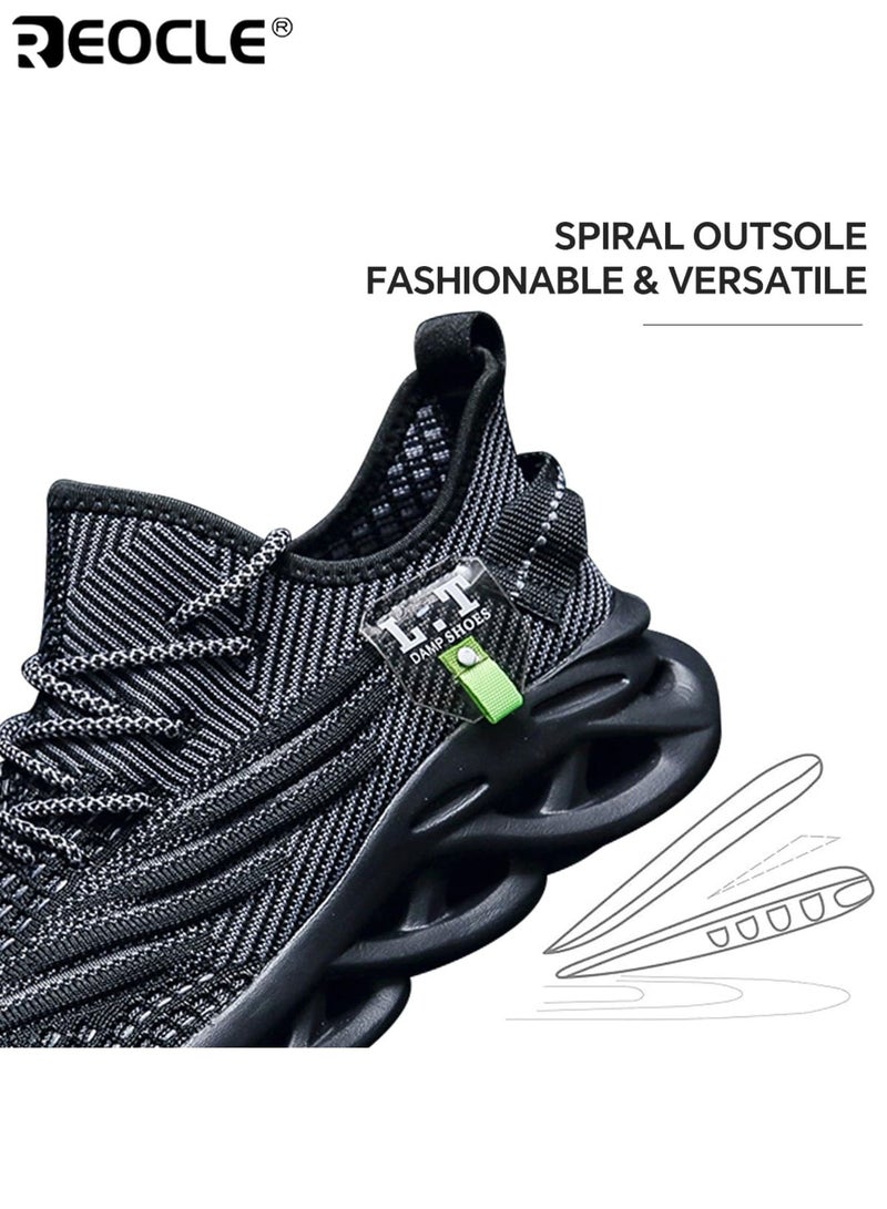 REOCLE Men's Running Shoes with Shock Absorption Non-Slip Grip Breathable Athletic Sneaker with Cushioned Casual Wear Fitness Footwear Shoes For Jogging Walking - Image 2