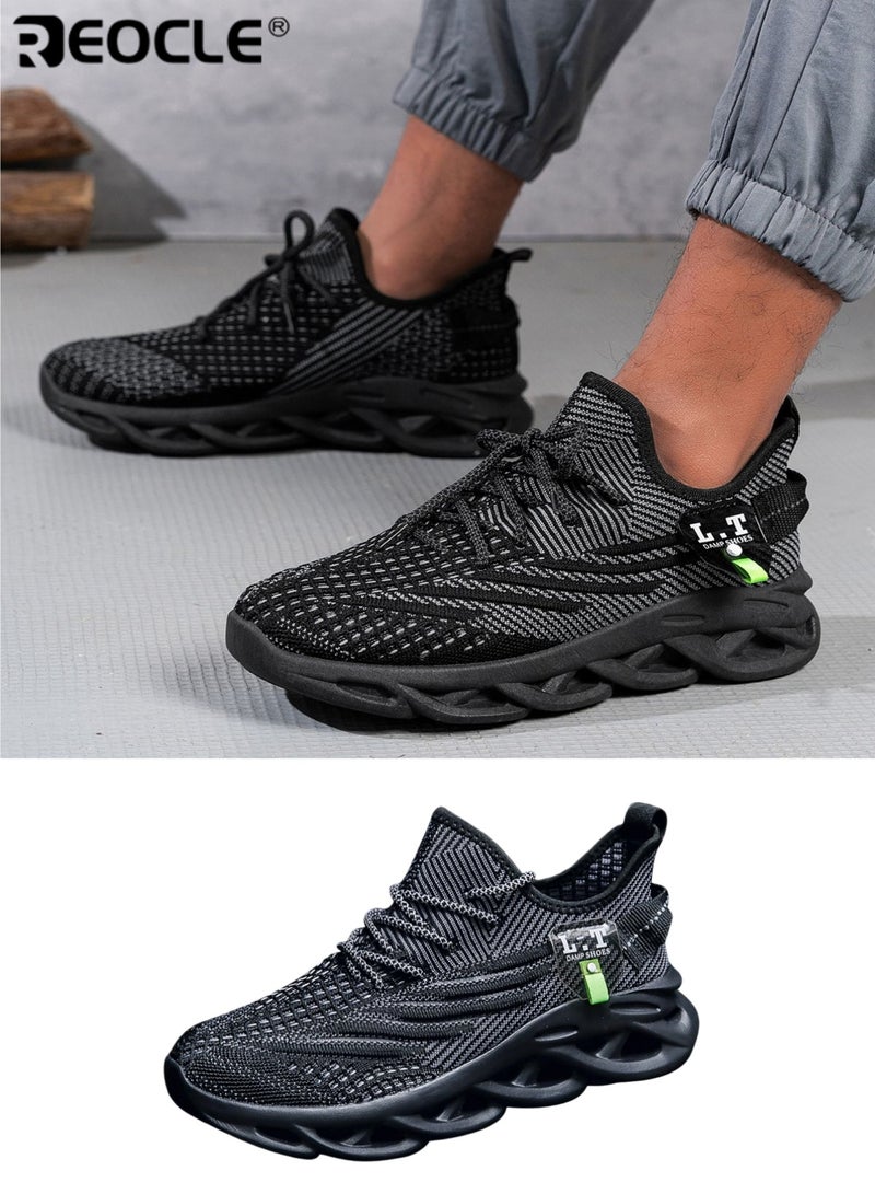 REOCLE Men's Running Shoes with Shock Absorption Non-Slip Grip Breathable Athletic Sneaker with Cushioned Casual Wear Fitness Footwear Shoes For Jogging Walking - Image 1