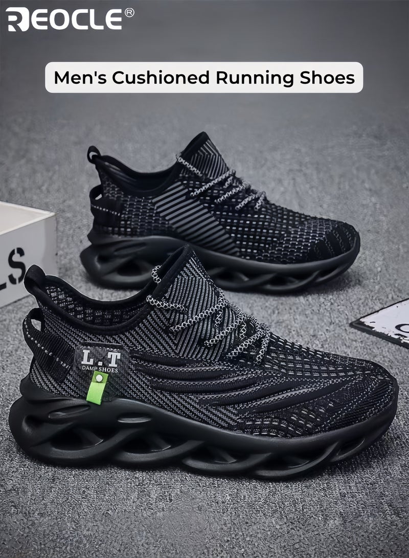 ريوكل حذاء جري رجالي مع امتصاص الصدمات قبضة غير قابلة للانزلاق حذاء رياضي تنفسي مع وسادة مريحة أحذية كاجوال للتمارين الجري والمشي - Image 1