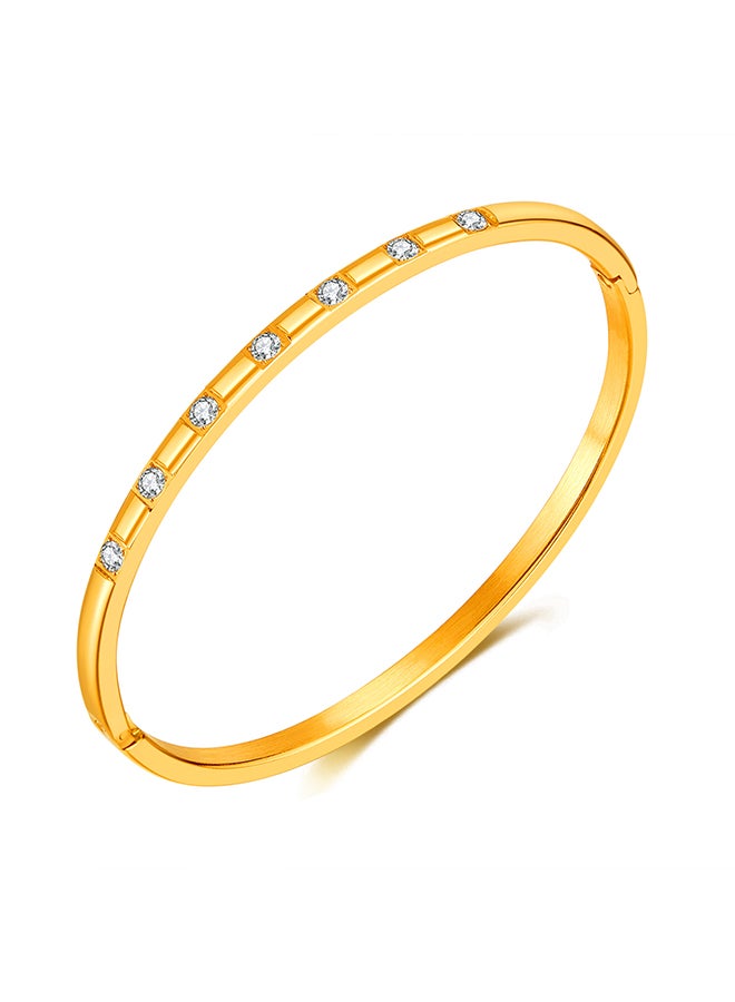 Fashionable And Elegant Bracelet For Women, Stainless Steel, Simple And High-End, Inlaid Zircon Bracelet - Image 1
