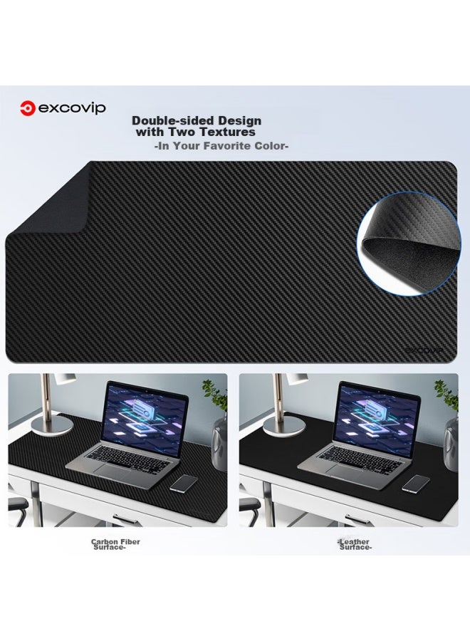 Exco 1-meter Mouse Pad, Carbon Fiber Computer Desk Mat, Laptop Office Desk Pad, Extra Large Double-sided Pu Leather Texture, Waterproof Leather Gaming Desk Mat, Keyboard Pad 0110 - Image 4
