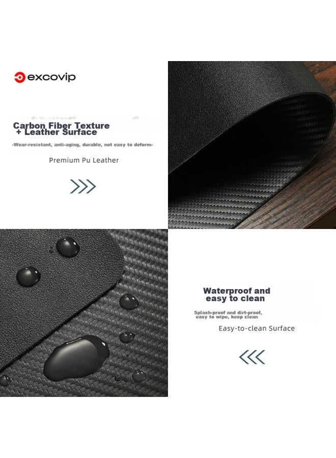 Exco 1-meter Mouse Pad, Carbon Fiber Computer Desk Mat, Laptop Office Desk Pad, Extra Large Double-sided Pu Leather Texture, Waterproof Leather Gaming Desk Mat, Keyboard Pad 0110 - Image 2