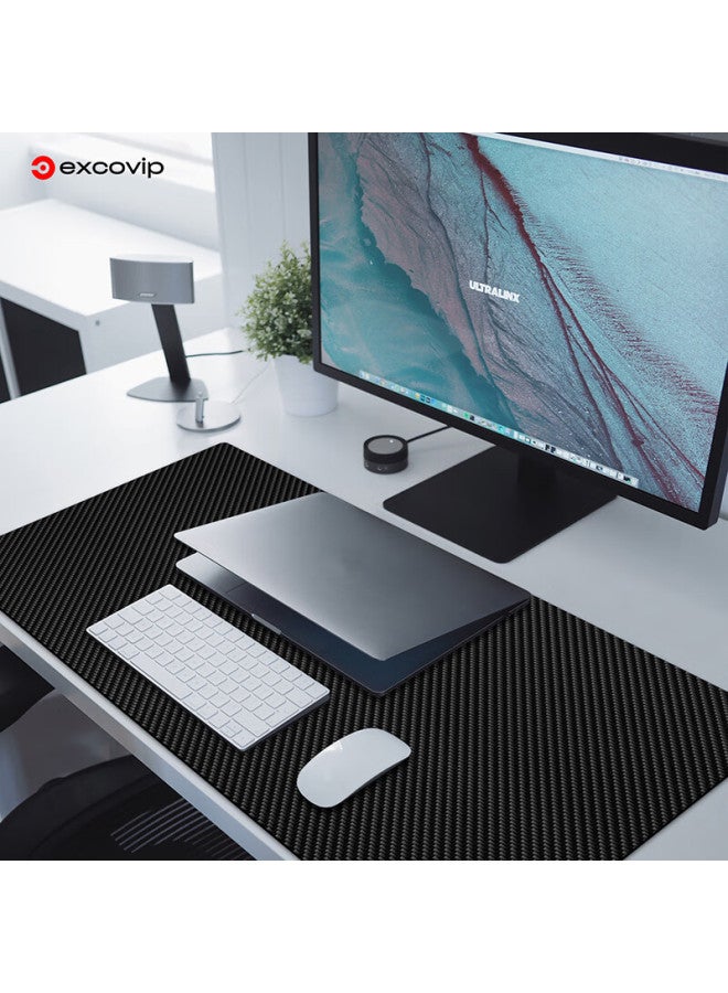 Exco 1-meter Mouse Pad, Carbon Fiber Computer Desk Mat, Laptop Office Desk Pad, Extra Large Double-sided Pu Leather Texture, Waterproof Leather Gaming Desk Mat, Keyboard Pad 0110 - Image 5