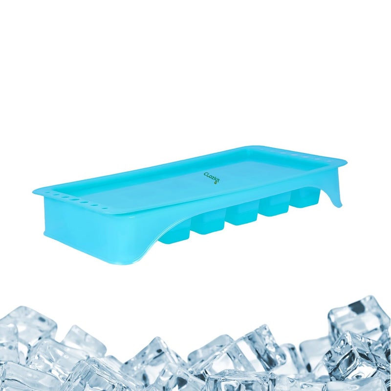 Clazkit Clazkit Smart Pop up Ice Cube Trays for Freezer with Lid with Easy Release Flexible Stackable 100 BPA Free Food Grade for Freezer Cocktail Pack of 1  - Image 4