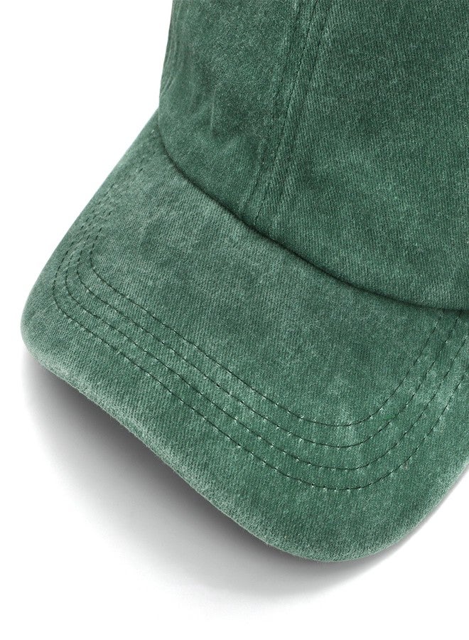 WRINGKIT 6 Pieces Washed Plain Baseball Cap, Unisex Vintage Cotton Baseball Cap, Distressed Twill Adjustable Golf Dad Hat, Retro Unstructured Baseball Hat for Men, Women, Grey, Green, Kaki, Red, Blue - Image 4