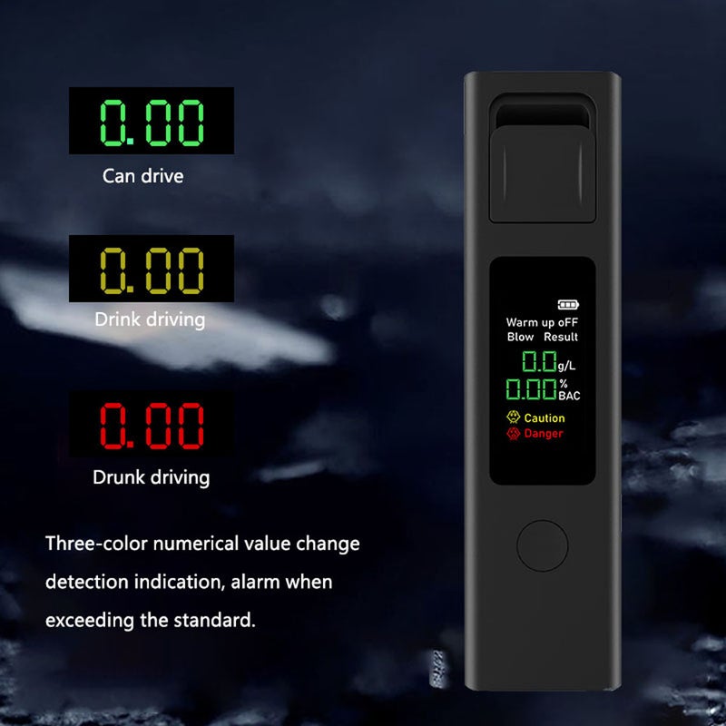 Mini Alcohol Tester Portable High Accuracy Breathalyzer Non-Contacting Alcohol Detector USB Rechargeable with Digital Display Alarm Function - Image 4