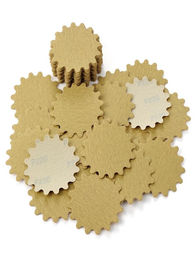 MAXMAN 50 PCS Hook and Loop Sanding Discs, 3-Inch Flex Edge Wavy Sander Pads Alumina Orbital Sandpaper 220 Grit - Perfect for Sanders Hand Drill, Bowl Sanders & Woodworking Wood Auto, No Hole - Image 1