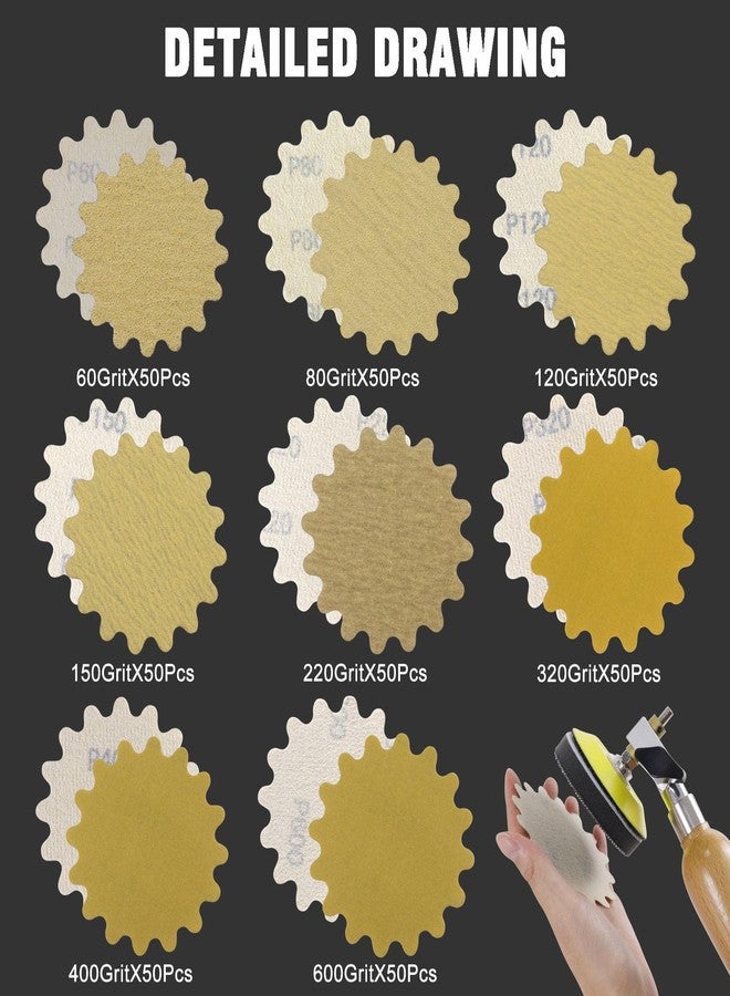 MAXMAN 50 PCS Hook and Loop Sanding Discs, 3-Inch Flex Edge Wavy Sander Pads Alumina Orbital Sandpaper 220 Grit - Perfect for Sanders Hand Drill, Bowl Sanders & Woodworking Wood Auto, No Hole - Image 5