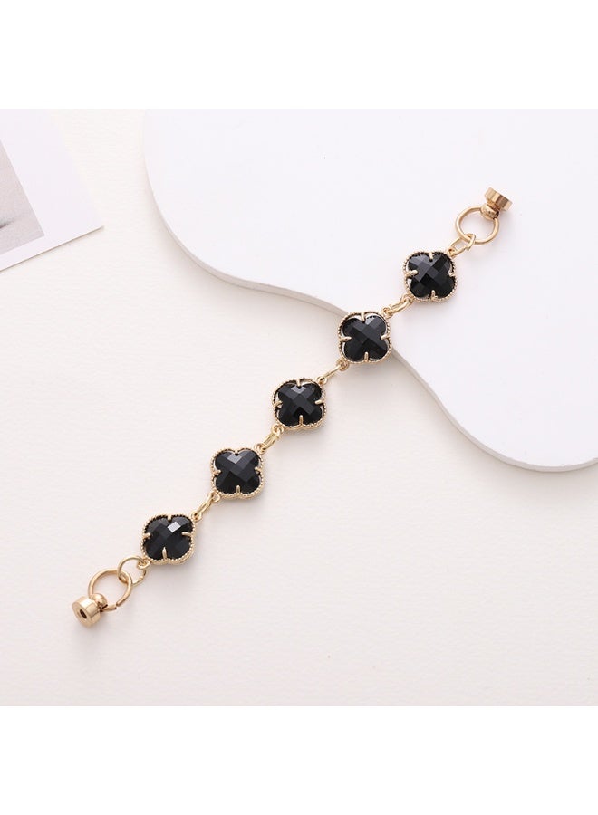 NIBEMINENT Phone Charm/ Chain Strap for Women Girls, Babyberry Beads Flowers Cell Phone Case Lanyard Wrist Strap，K274/Black