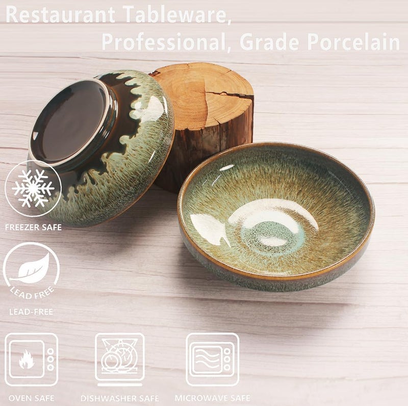 jinsongdafa Soup bowl Soup plate Large Pasta Bowls 26 ounce Set of 2 ServingSaladDinnerdeep PlateWide BowlMicrowave Oven Dishwasher Safe Kitchen Dinnerware Brown 8 inch - Image 3