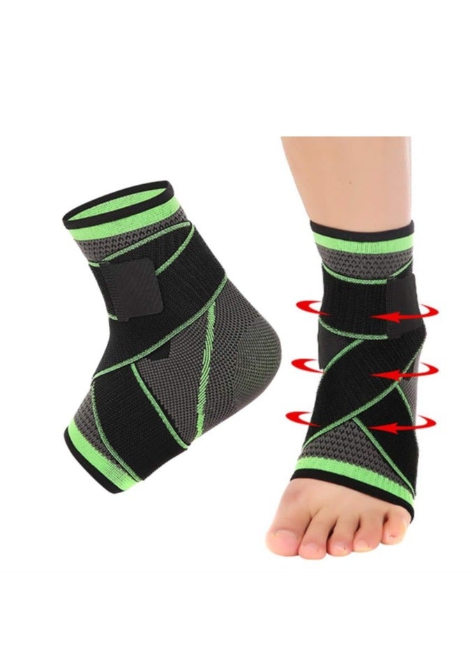 1 Pair Adjustable Compression Ankle Brace for Sports, Lightweight Ankle Support Sleeves for Running, Soccer, Tennis, and Gymnastics
