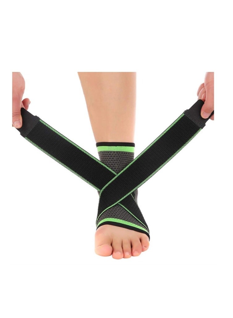 1 Pair Adjustable Compression Ankle Brace for Sports, Lightweight Ankle Support Sleeves for Running, Soccer, Tennis, and Gymnastics