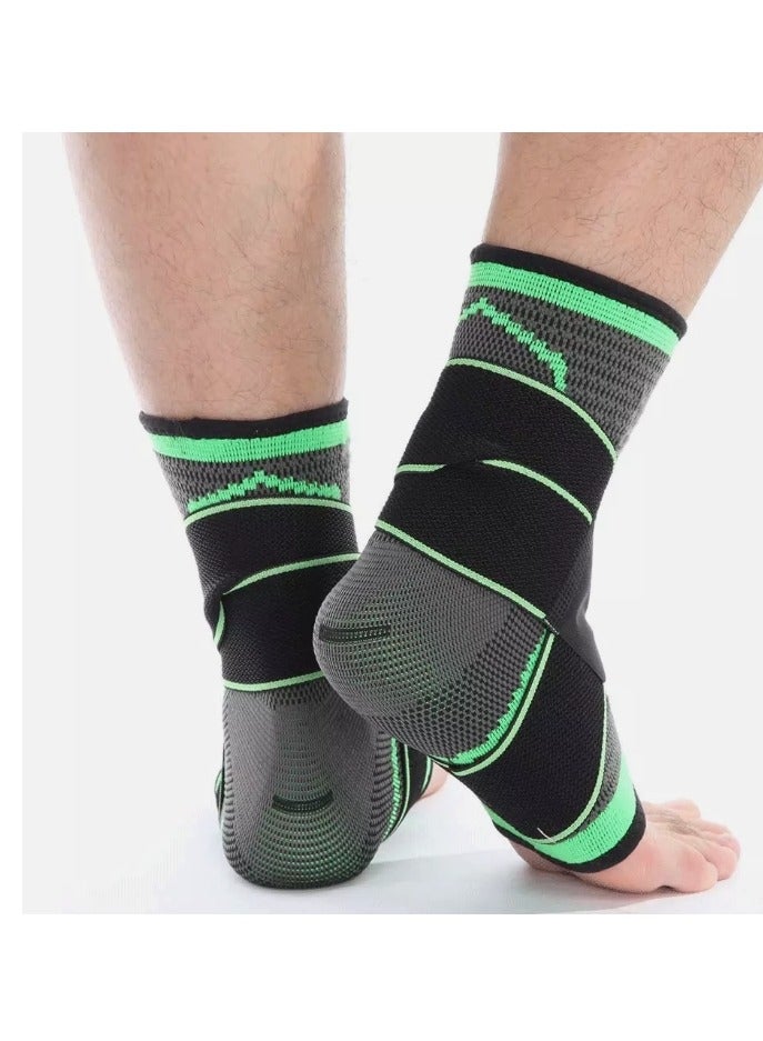 1 Pair Adjustable Compression Ankle Brace for Sports, Lightweight Ankle Support Sleeves for Running, Soccer, Tennis, and Gymnastics