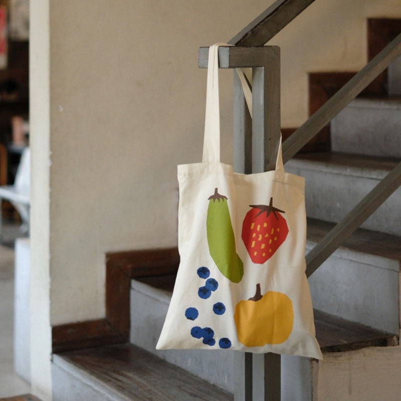 Youngforever Strawberry Carrot Fruit Canvas Shopper Tote - Image 1