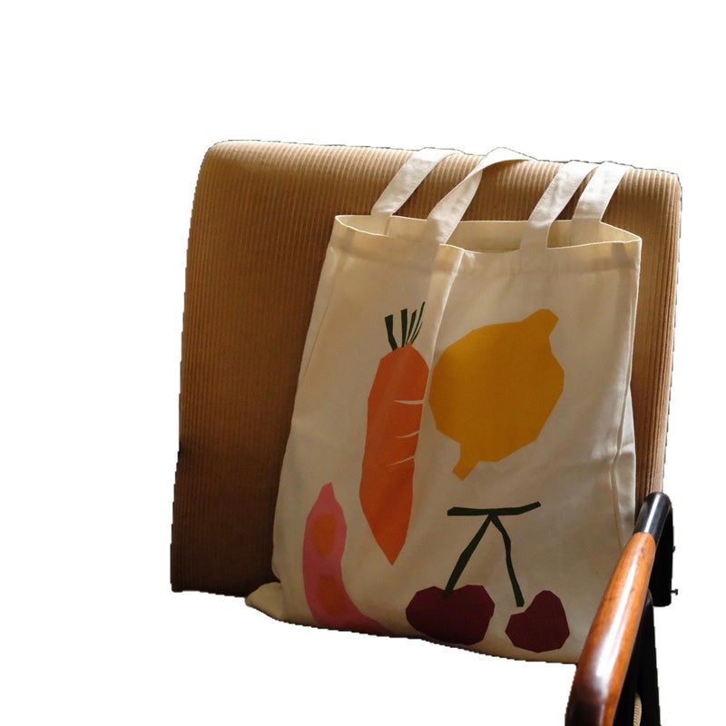 Youngforever Strawberry Carrot Fruit Canvas Shopper Tote - Image 5