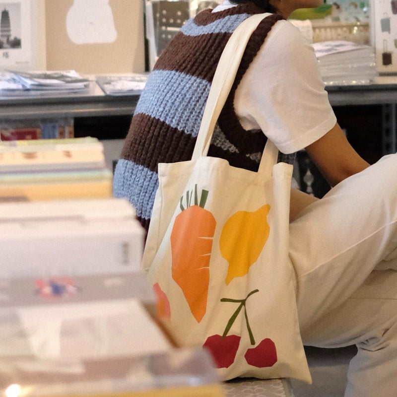 Youngforever Strawberry Carrot Fruit Canvas Shopper Tote - Image 4