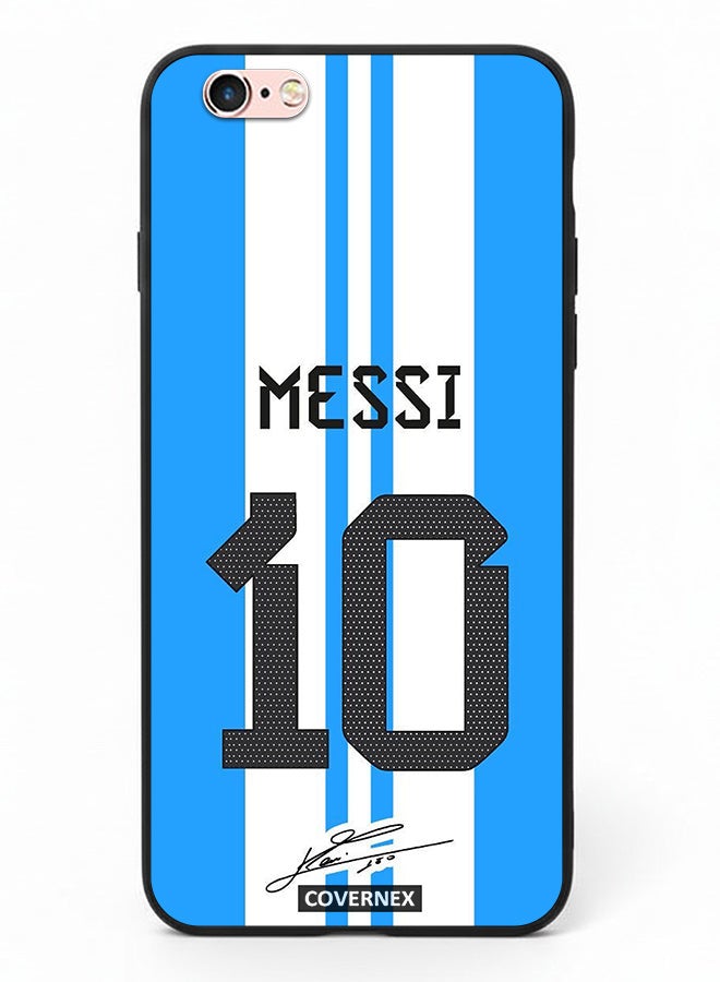 Covernex Apple iPhone 6s Protective Case Cover Printed Featuring Lionel Messi National Team Jersy Design with Signature - Image 2