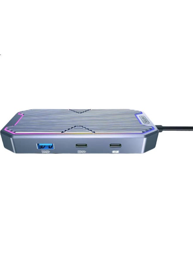 Superior Expander Dock Type-C To Hdmi Adapter Triple Screen Display 10G High Speed 4K60Hz Hd Gigabit Ethernet Port For Mobile Phone Tablet Laptop Converter Rgb Lighting - Image 2