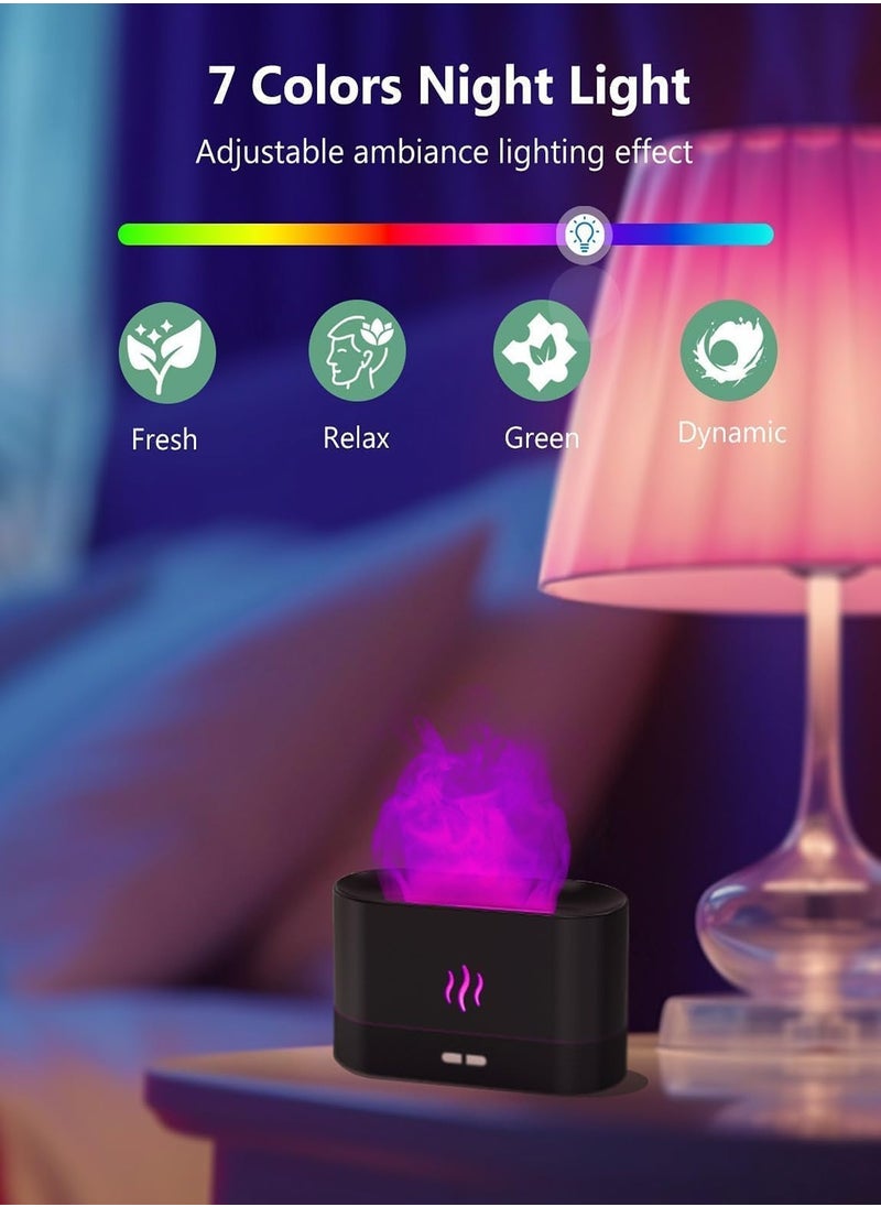 Generic Humidifier, Essential Oil Diffuser with LED Flame Light - 7 Colors, 180ml (8 Hours), Noiseless Operation, Auto-Off Protection, Perfect for Home Bedroom Office Gift (White)  - Image 5