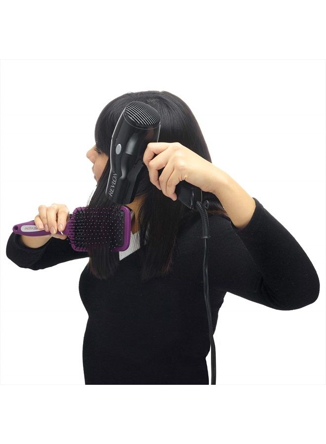 Revlon Straight & Smooth Soft Touch Paddle Hair Brush Set, Black + Berry - Image 3