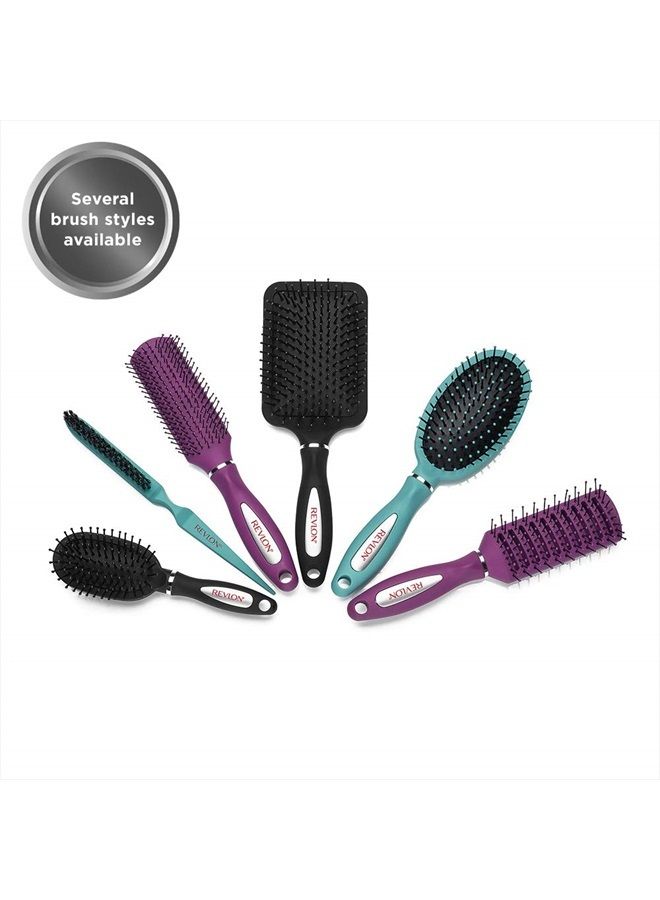 Revlon Straight & Smooth Soft Touch Paddle Hair Brush Set, Black + Berry - Image 5