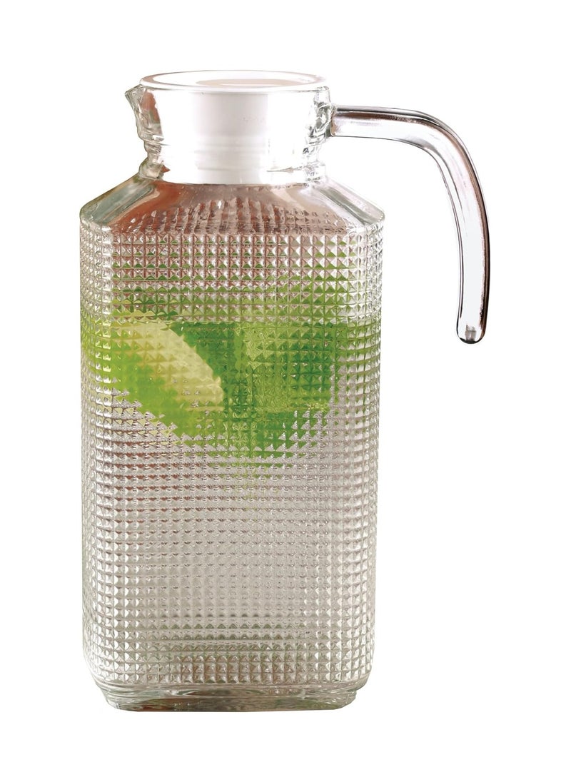 Generic Glass Pitcher with Lid and Textured Fridge Pitcher Clear Glass Water Pitcher 63oz (1.8 Litre))  - Image 5